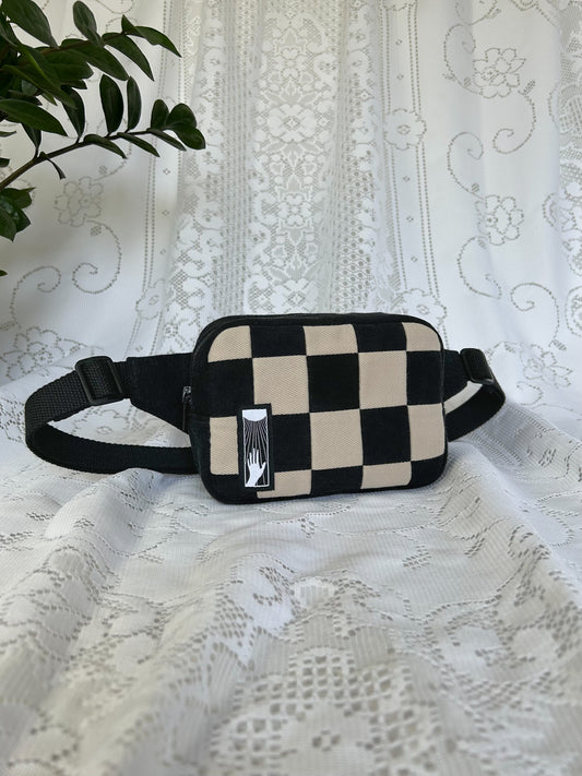 The Essentials Bag - Black and Ivory Patchwork
