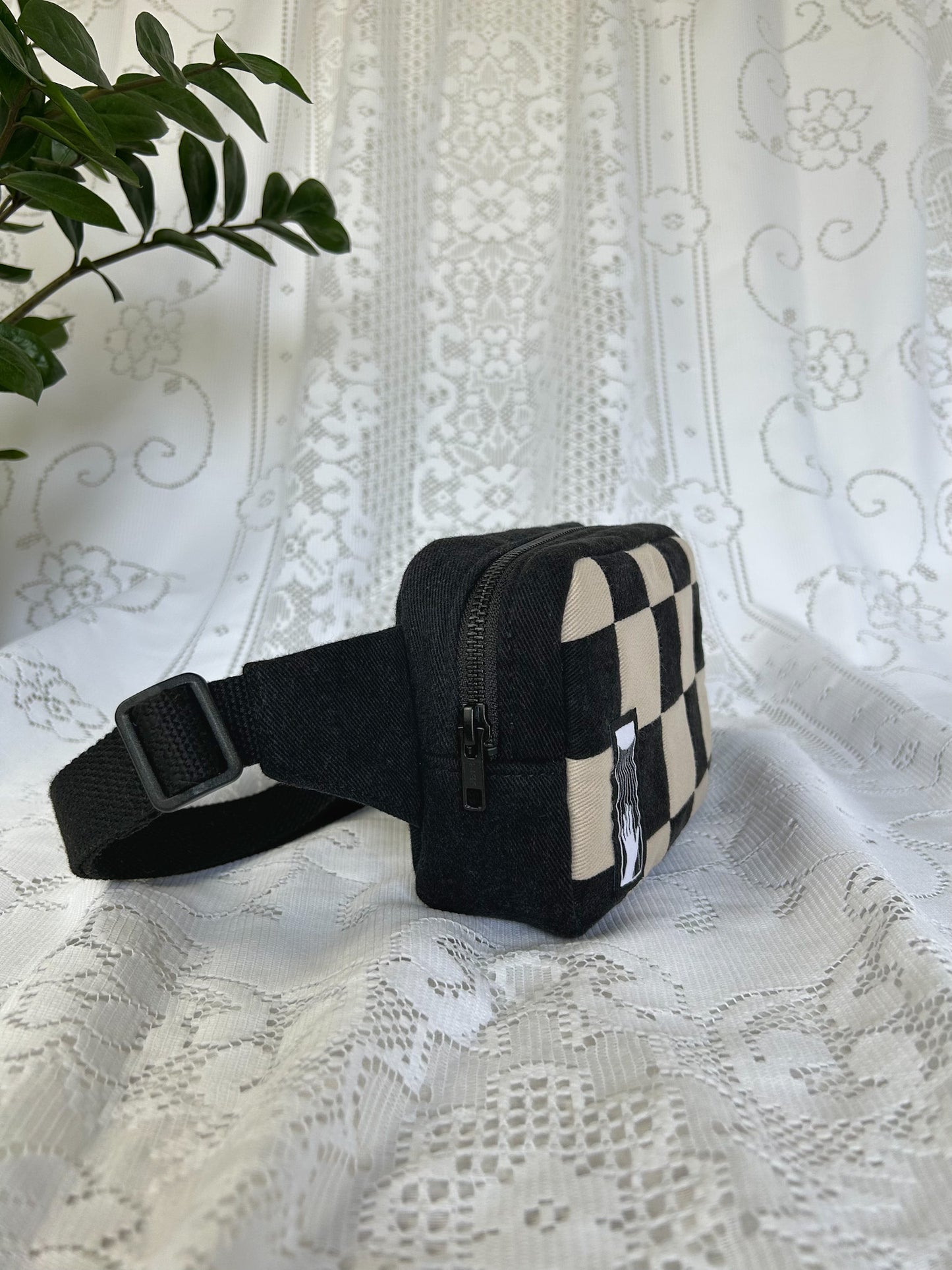 The Essentials Bag - Black and Ivory Patchwork
