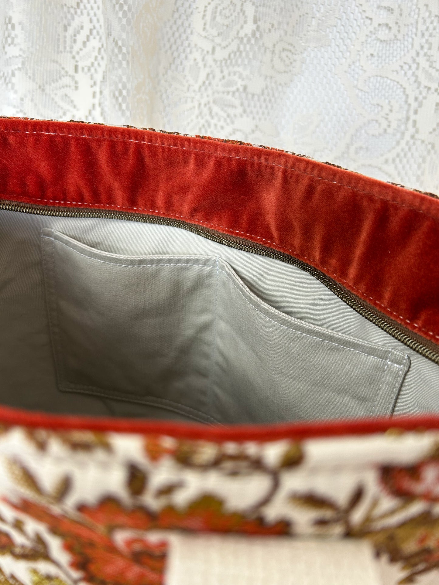 Close up of the interior slip pockets